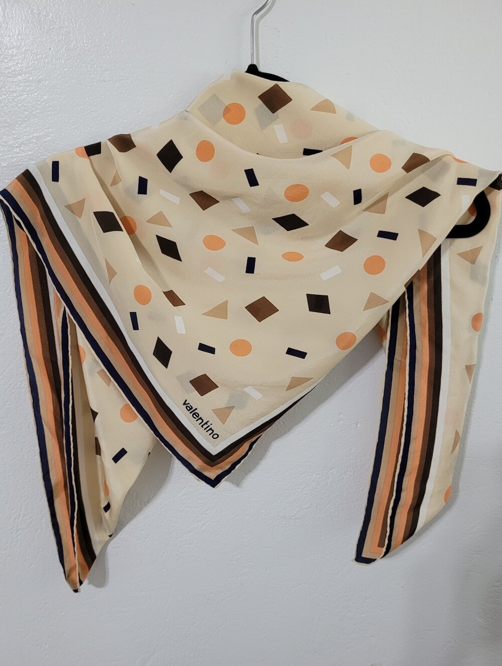 Vintage Valentino Hand Rolled Silk Scarf 60s/70 Plazzo Print